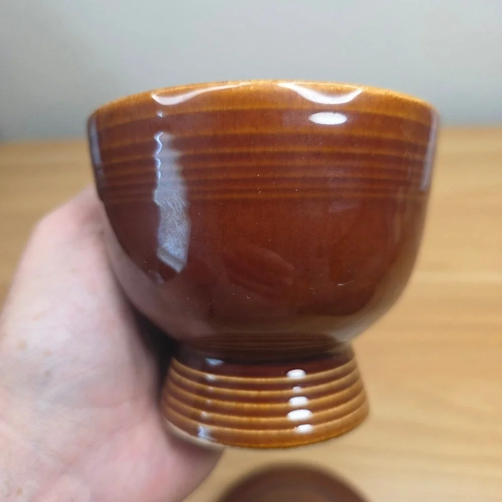 Vintage 1960s Fiesta Ironstone Sheffield Amberstone Glaze Sugar Bowl HTF